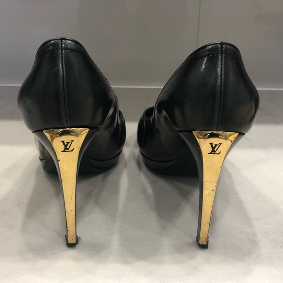 Louis Vuitton Shoes Louis Vuitton Gold Embellished Heels Poshmark
